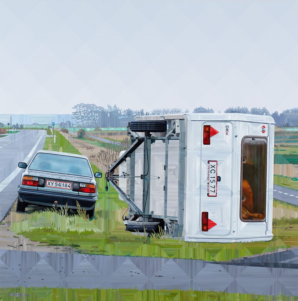 Delt, 2009, acrylic and alkyd on board , 175 x 175 cm , Commissioned by Erhvervs- og Byggestyrelsen (Danish Enterprise And Construction Authority)