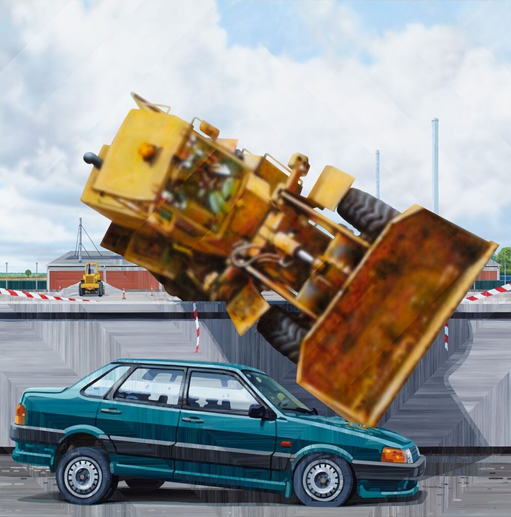 Nedtrykt, 2010, acrylic on board , 175 x 175 cm , Commissioned by Erhvervs- og Byggestyrelsen (Danish Enterprise And Construction Authority)
