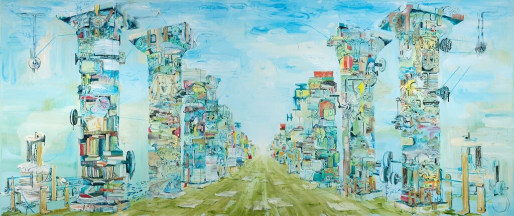 Untitled (33), 2015, Acrylic on canvas, 3 x 7 metres, commissioned painting for the UN building in Nordhavn.