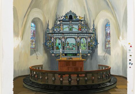Sketch for a new alter piece, 2008, Mixed media on paper, approx. 120x100 cm , Commissioned by Skjern Kirke, not carried out.