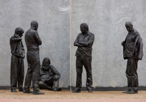 Doing Time / Critical Mass, 2017, Bronze, approx. 190 x 200 x 400 cm. Commissioned work for the high security prison Storstrøm Fængsel. Photo: Anders Sune Berg.
