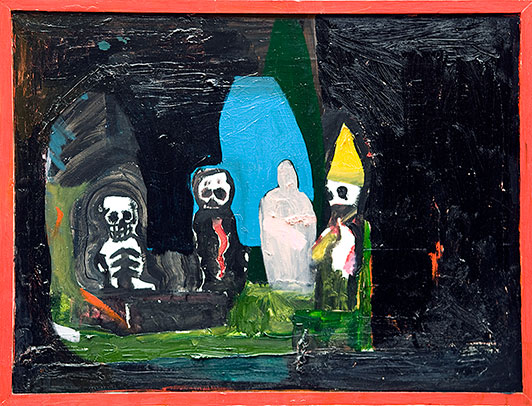 Martin Fraenkel U.T. 2008 acrylic on canvas w. painted wooden frame 40 x 50 cm