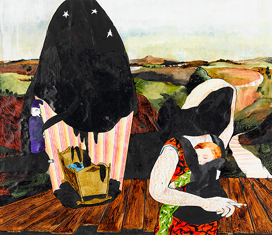 Mie Mørkeberg Sandman 2007 oil pastel, crayon, Indian ink and oil on paper 71 x 81 cm