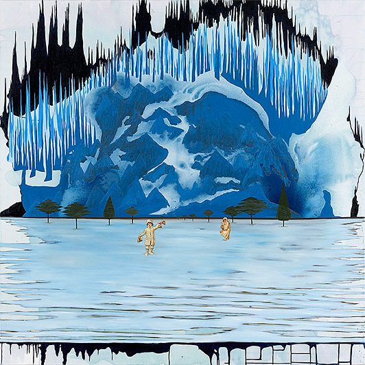Anders W. Ø. Larsen Colere 2006 collage, oil and acrylic on canvas 160 x 160 cm