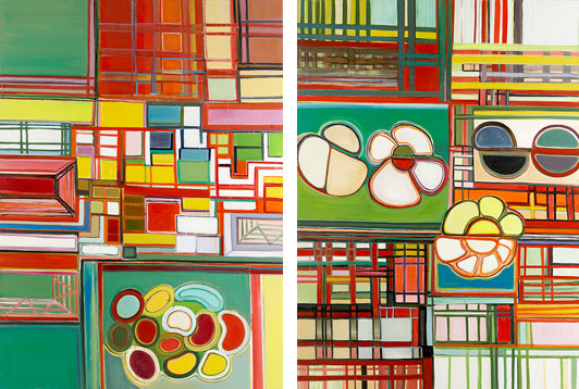 Left: Anna Sørensen Untitled 2005 oil on canvas 200 x 145 cm right: Anna Sørensen Untitled 2005 oil on canvas 200 x 145 cm