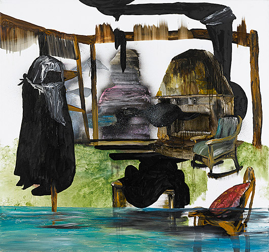 Mie Mørkeberg Untitled 2007 spray, alkyd, oil and acrylic on canvas 150 x 160 cm