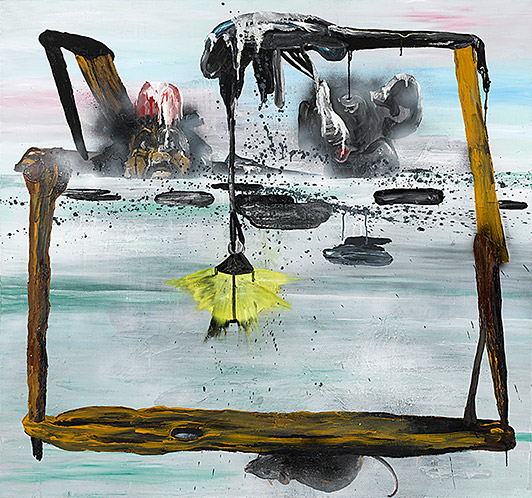 Mie Mørkeberg Untitled 2007 spray, alkyd, oil and acrylic on canvas 150 x 160 cm