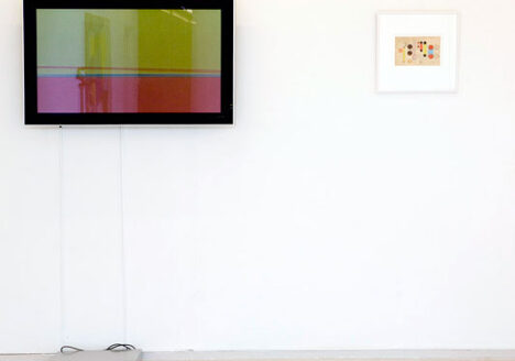 Gallery view Torben Ribe Resurrection - Night of the Ghouls 2006 DVD 22 min. (loop) edition 5 (+ 1 A.P.) and Franciska Clausen A possible sketch for the painting Komposition med cirkler, Approx. 1929 pencil, crayon and gouache on paper 15 x 23 cm