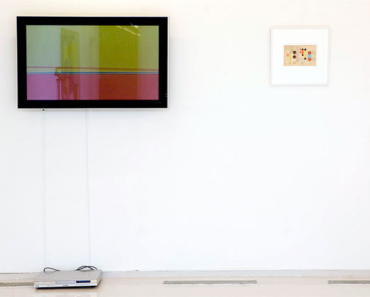 Gallery view Torben Ribe Resurrection - Night of the Ghouls 2006 DVD 22 min. (loop) edition 5 (+ 1 A.P.) and Franciska Clausen A possible sketch for the painting Komposition med cirkler, Approx. 1929 pencil, crayon and gouache on paper 15 x 23 cm