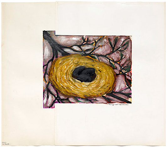 Anders W. Ø. Larsen Black Eggs 2007 oil on paper 75 x 74 cm