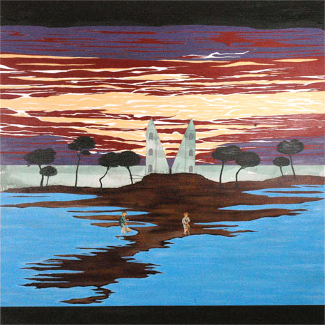 Anders W. Ø. Larsen GONE 2005 collage, oil and acrylic on canvas 160 x 160 cm