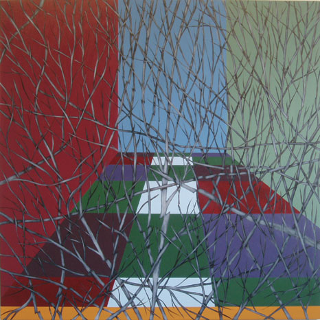 Anders W. Ø. Larsen 2005 collage, oil and acrylic on canvas 160 x 160 cm