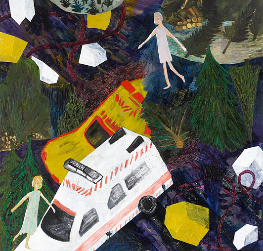 Linda Bjørnskov Pigesky 2005 olie på lærred 88 x 72 cm