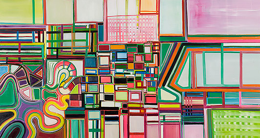 Anna Sørensen Untitled 2006 oil and acrylic on canvas 170 x 320 cm