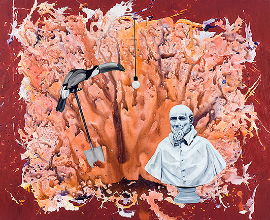 Anders W. Ø. Larsen Hearing 2007 oil and acrylic on canvas 180 x 220 cm