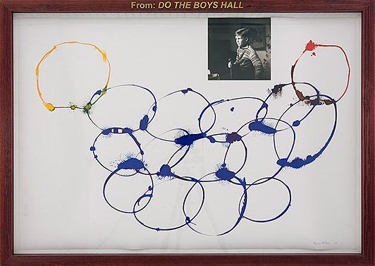 From: Do The Boys Hall 2007 Tryk efter foto og tusch på papir, træ og vandskårne messingbogstaver 85 x 120 cm