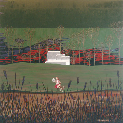 Anders W. Ø. Larsen Break Even 2005 collage, oil and acrylic on canvas 160 x 160 cm