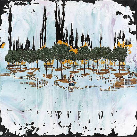 Anders W. Ø. Larsen Weltschmerz 2006 collage, oil and acrylic on canvas 160 x 160 cm