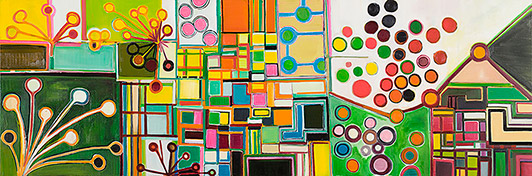 Anna Sørensen Untitled 2006 oil and acrylic on canvas 90 x 270 cm Collection: Holstebro Kunstmuseum
