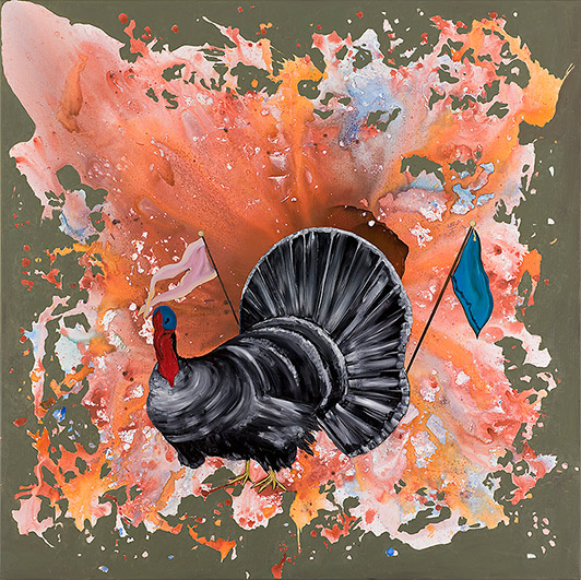 Anders W. Ø. Larsen Growing 2007 oil and acrylic on canvas 160 x 160 cm