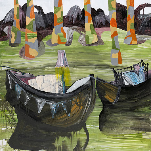 Mie Mørkeberg Untitled 2006 alkyd, oil, spray paint and acrylic on canvas 150 x 150 cm