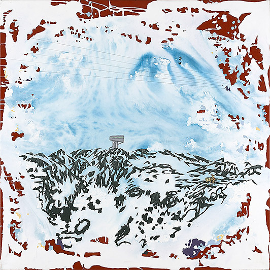 Anders W. Ø. Larsen Warrior 2006 collage, oil and acrylic on canvas 160 x 160 cm