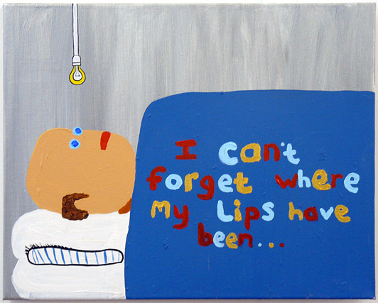Harry Pye (in collaboration with Rowland Smith): Sleepless in Slagelse. 2008, acrylic on canvas, 40 x 50 cm
