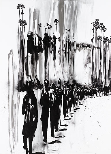 Claus Carstensen Pavilion of the Naked III 2007 acrylic, spray and posca on canvas 180 x 130 cm