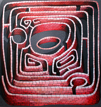 Krista Rosenkilde Red Labyrinth 2008 oil on canvas 200 x 190 cm