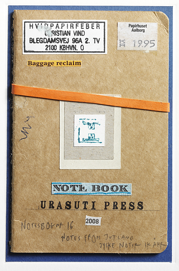 Christian Vind Jyske noter 2008, notebook with collage mounted on paper 26,4 x 18 cm from Ekstrakt 1