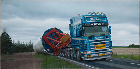 Allan Otte Skredet (Skidded) 2008 acrylic on board 122 x 250 cm