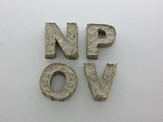 Alexandra Croitoru Untitled (NPOV from May’s newspapers) 2009 paper cast objects, 35 x 35 x 5 cm edition 2+1ap