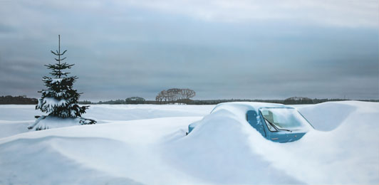 Allan Otte Dækket (Covered). 2008 acrylic on board 122 x 250 cm