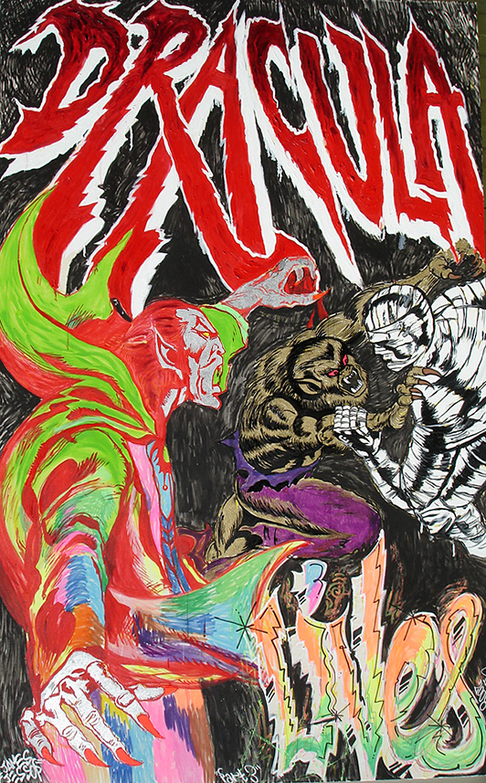 James Jessop Dracula Lives Part Three 2008 oil and acrylic on canvas 270 x 167 cm