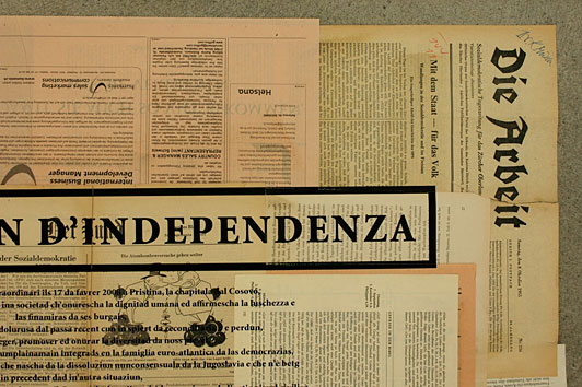 Alexandra Croitoru The Declaration of Independence 2008 silk-screen on collage approx. 100 x 80 cm edition 2+1ap (detail)