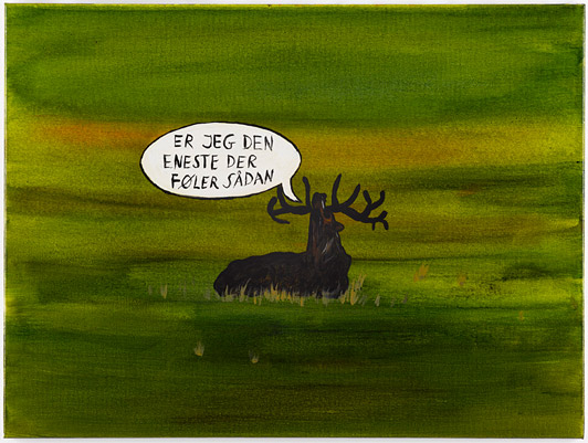 Andreas Schulenburg Hjorten (The Stag) 2008 Indian Ink, alkyd, oil, acrylic, lacquer on canvas 60 x 80 cm