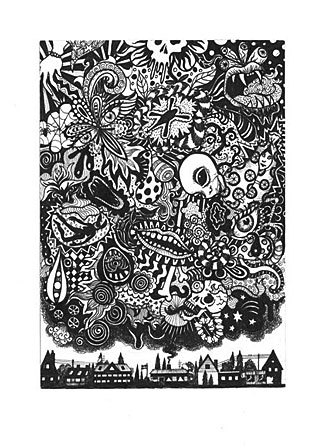 Julie Nord U.t. (Smoke) 2009 filt pen and Indian Ink on paper 15 x 10,5 cm