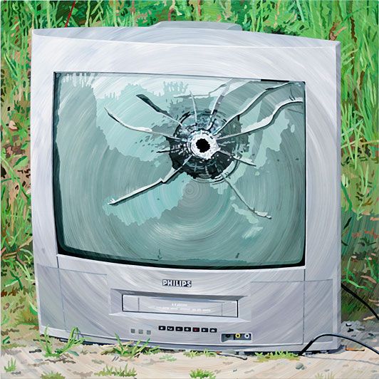 Allan Otte Fjernsyn 2009 acrylic on board 100x100 cm