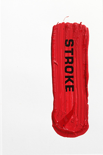 Christian Vind Stroke 2008 acrylic and letraset on paper 26,4 x 18 cm from Ekstrakt 4