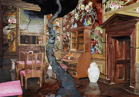 Mie Mørkeberg: U.t. 2009, acrylic and Indian Ink on paper, 130 x 120 cm