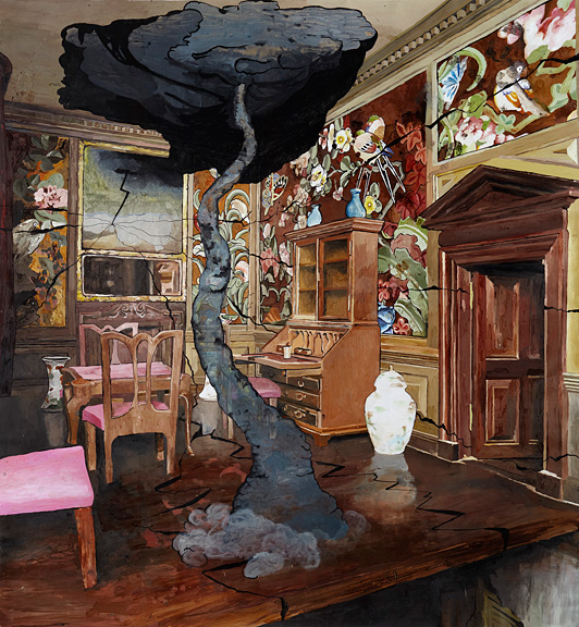 AFTERWARDS Mie Mørkeberg: U.t. 2009, acrylic and Indian Ink on paper, 130 x 120 cm