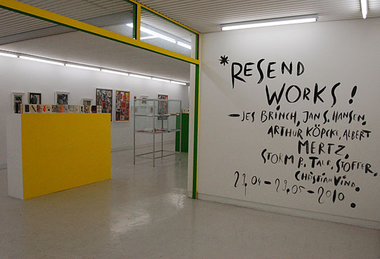 Installation view RESEND WORKS 29.04. - 29.05.2010 Galleri Tom Christoffersen, Cph.