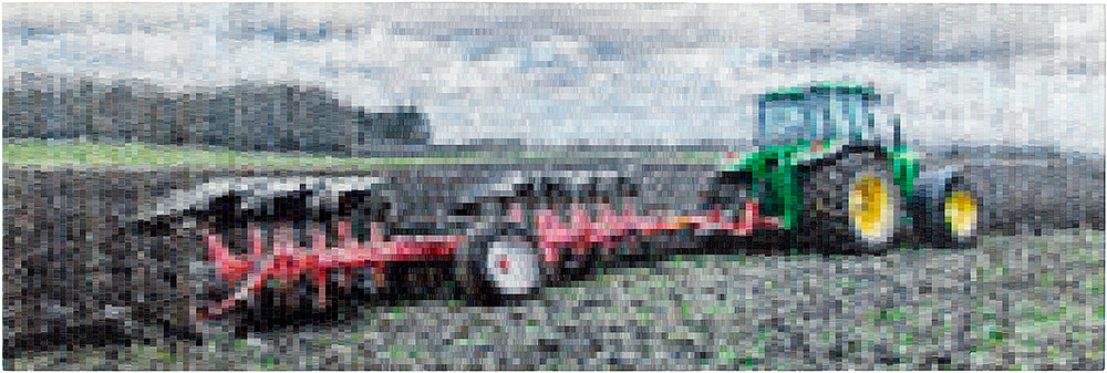 Allan Otte: Furer (1:3). 2012, acrylic on board, 57,7 x 173,2 cm (1m2).