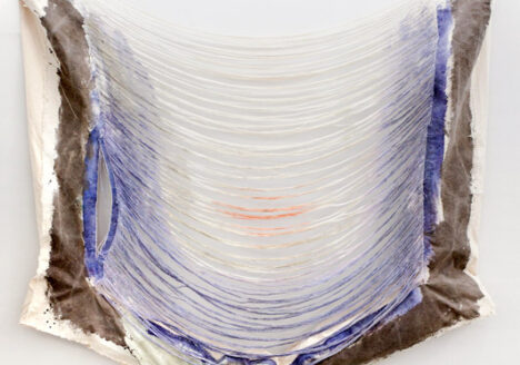 Jess Fuller: Sunset stain. Acrylic, fabric dye & stuffed canvas, 2011, 165 x 180 cm