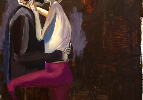 Nike Åkerberg: Selfportrait with man. 2013, akryl på lærred, 216 x 198 cm