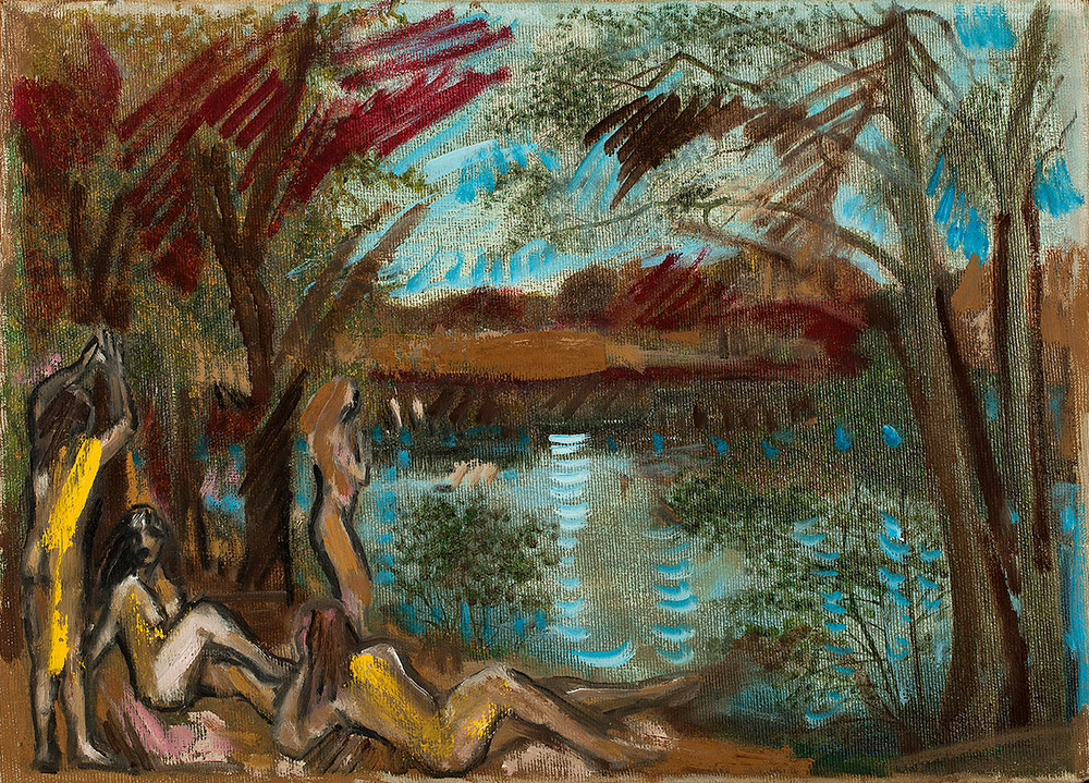 Richard Winther: Uden titel. 1978, olie på lærred, 34 x 46 cm (36 x 48 cm).