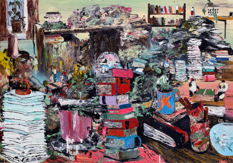 Mie Mørkeberg: Uden titel (Vakuum). 2013, olie og akryl på lærred, 90 x 130 cm