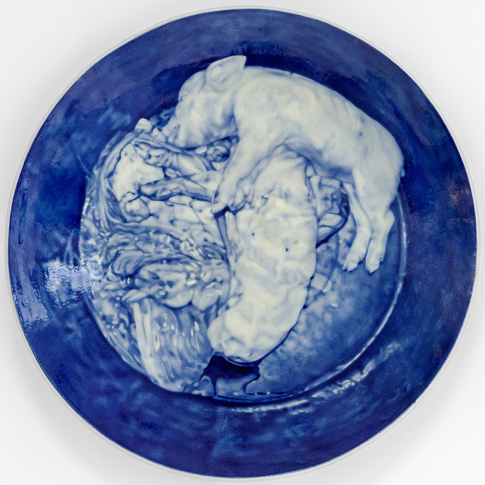 Allan Otte. Uden titel, 2013, glaseret stentøj, Ø 100 cm