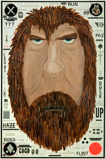 Jan S Hansen Judas or a Caveman or who is it? 2010 Mixed media on wood 120 x 80 cm