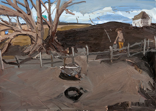 Dan Schein The Mysterious Thing That Happened After the Unnecessary Hauling of the Bucket 2011 Oil on canvas 50 x 70 cm